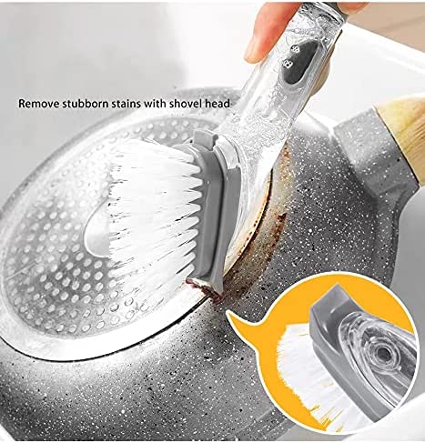 فرشاة أطباق مع موزع صابون وحامل لتنظيف حوض الأواني