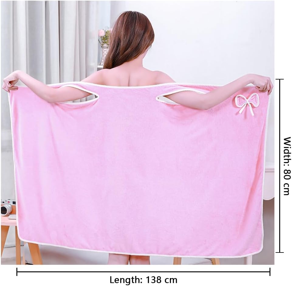 فوطة حمام ملفوفة متعددة الوظائف بتصميم جميل فائق الإمتصاص من المايكروفايبر الناعم قابلة للإرتداء بحمالات، ألياف دقيقة