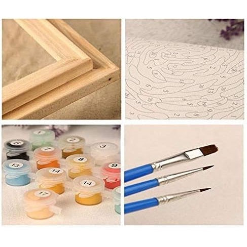 لوحة ديكورية بإطار يمكن تلوينها يدويًا منظر طبيعي جميل الالكة، لوحة زيتية يمكن تلوينها يدويًا حسب الرقم