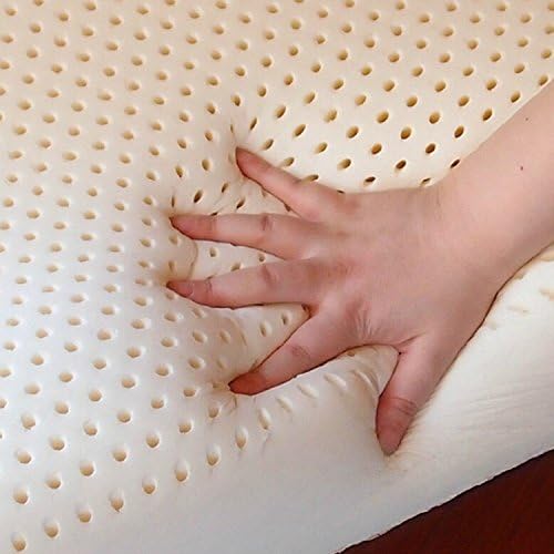 وسادة لاتكس - وسادة من إسفنج لاتكس منخفض الإرتفاع | خالية من المواد الكيميائية غطاء وسادة من تينسل قابل للغسل في الغسالة | وسائد دعم فائقة النعومة للنوم مع غطاء وسادة (40x60x10سم)