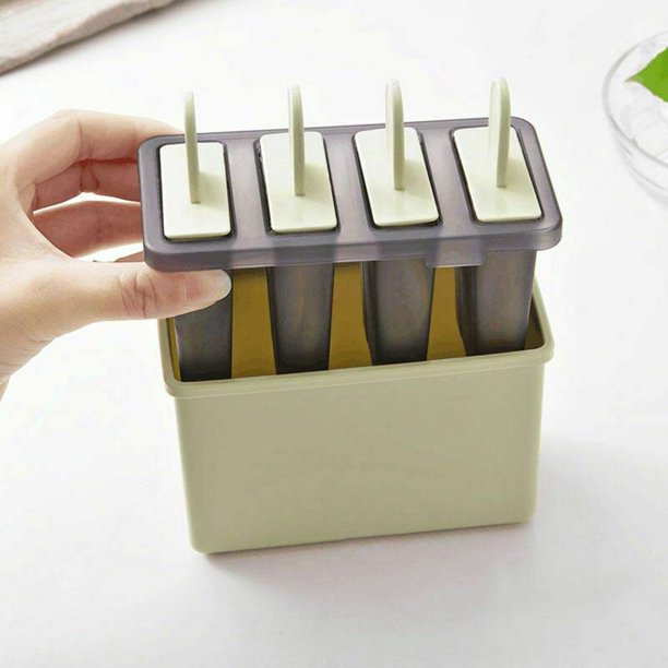 علبة أعواد آيس كريم 4 في 1 مع أعواد بلاستيكية فاخرة