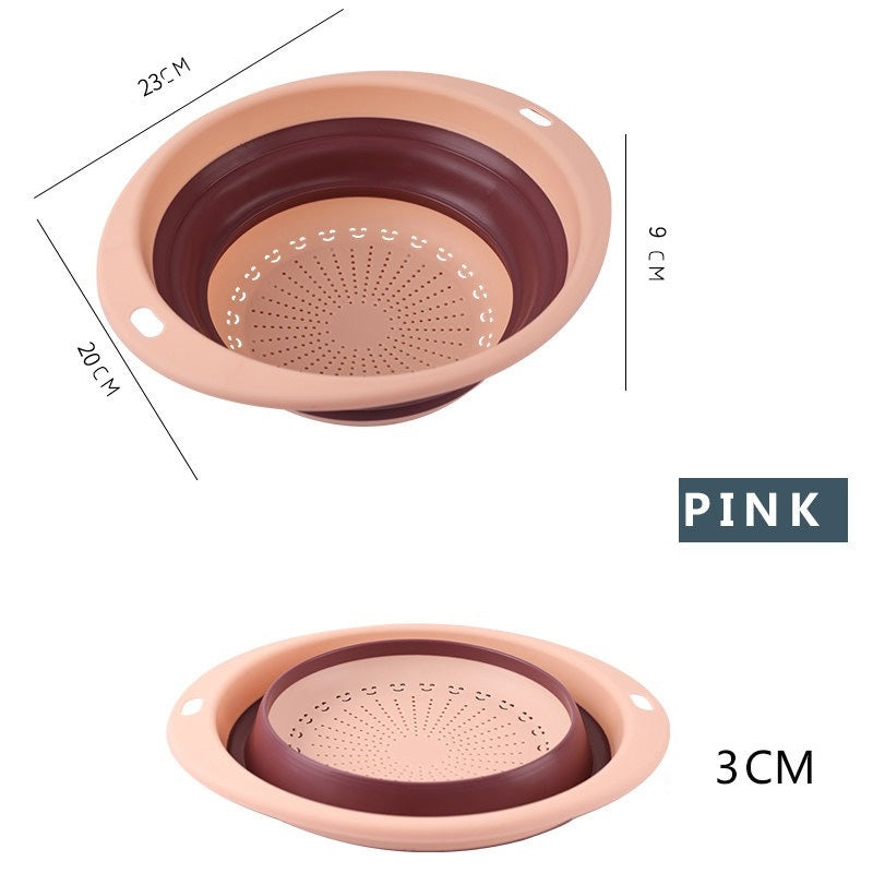 مصفاة سيليكون قابلة للطي - متعددة الالوان - للفاكهة و الخضروات