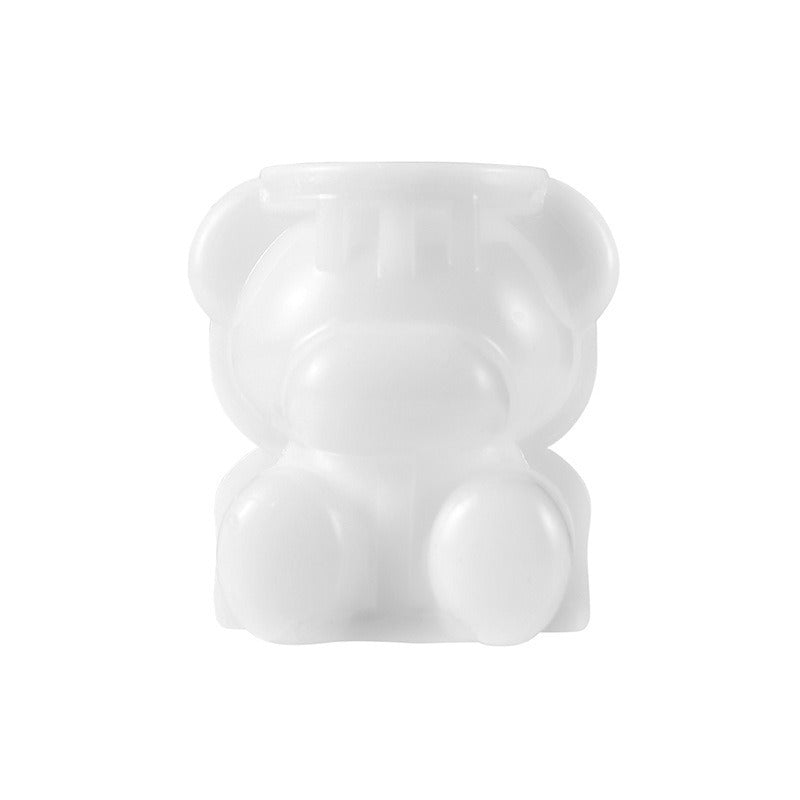 قالب ثلج من السيليكون بتصميم دب لطيف ثلاثي الأبعاد