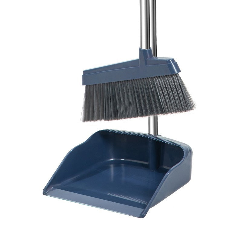 مجموعة جاروف وفرشاة بمقبض طويل، مقشة وجاروف بمقبض قابل للتعديل 95 سم، فرشاة كنس دوارة، جاروف غبار منزلي مع اسنان مكشطة مزدوجة للمنزل والمكتب والسكن والمطبخ