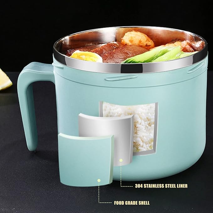 صندوق طعام عازل للحرارة من الفولاذ المقاوم للصدأ ومضاد للبكتيريا