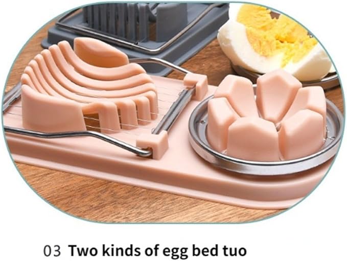 قطاعة بيض مع سلك من cookstyle من الستانلس ستيل، قطاعة بيض 2 في 1 لصنع وجبات الإفطار المغذية