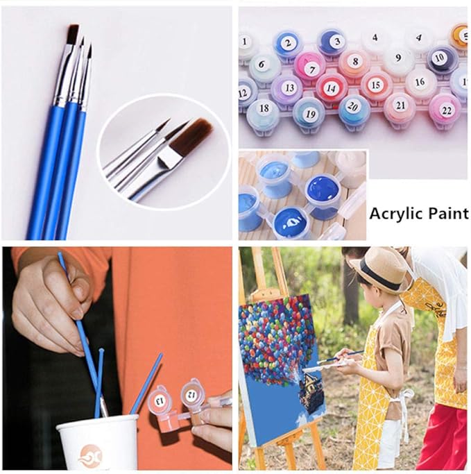  لوحة فنية رائعة بتصميم فنى راقى، بالرسم الزيتي التي تكمل صنعها بنفسك حسب الأرقام  مجموعة الرسم بالأرقام من القماش مع فرش للبالغين والأطفال ديكور حائط لوحة مميزة لإمرأة شعرها على هيئة باقة من اجمل الزهور 