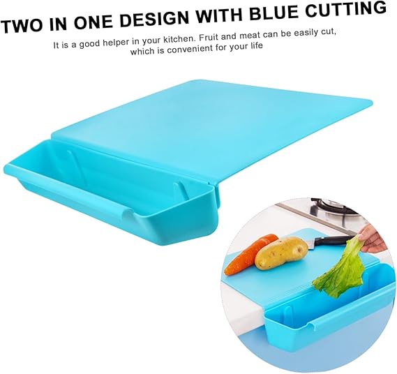 لوح تقطيع بلاستيكي غير قابل للإنزلاق مع مساحة تخزين