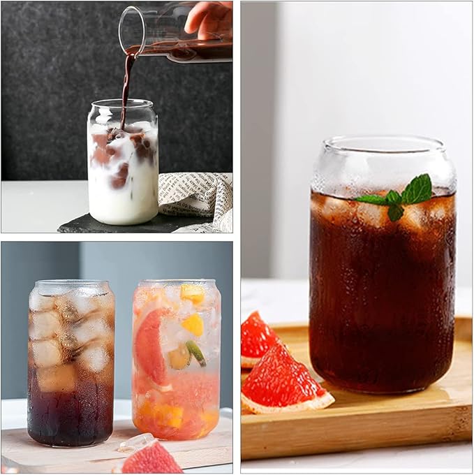 كوب زجاجي بتصميم مميز سعة 400 مل