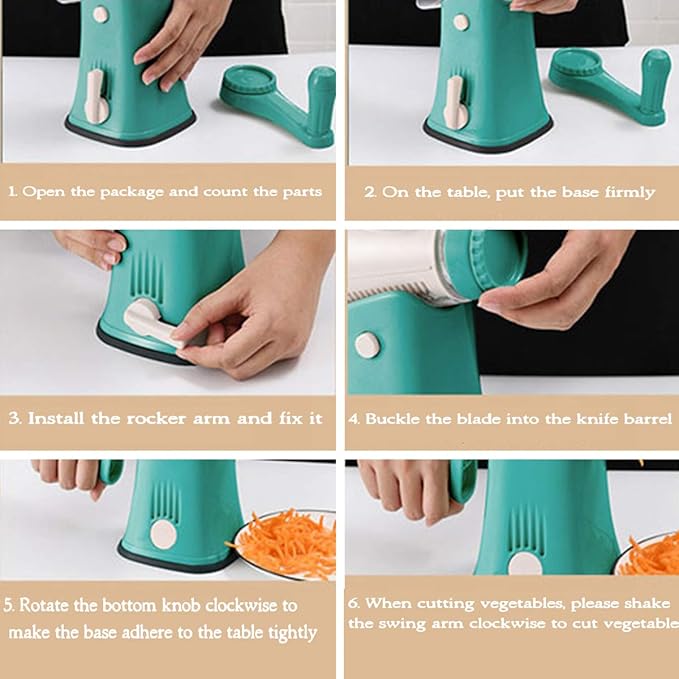 ماكينة تقطيع الخضروات متعددة الوظائف، تتكون من 8 قطع