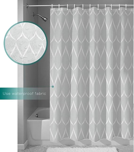 ستارة حمام مقاومة للماء مصنوعة من البوليستر ومضادة البكتيريا