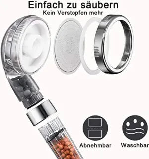 رأس دش موفر للمياه بثلاثة إعدادات مع فلتر