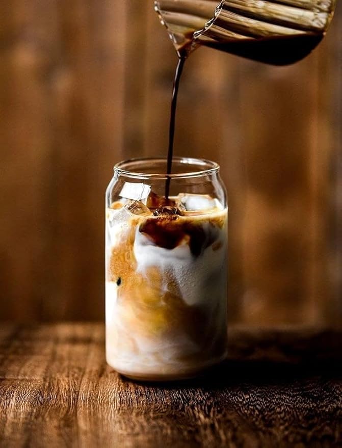 كوب زجاجي بتصميم مميز سعة 400 مل