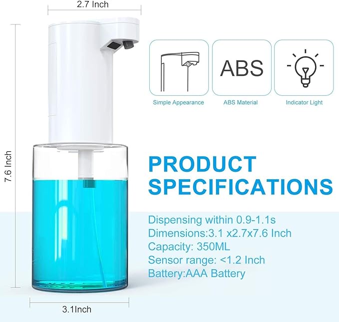موزع صابون أوتوماتيكي رغوي ذكي لغسل اليدين بدون لمس