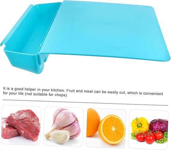 لوح تقطيع بلاستيكي غير قابل للإنزلاق مع مساحة تخزين
