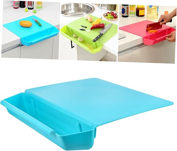 لوح تقطيع بلاستيكي غير قابل للإنزلاق مع مساحة تخزين