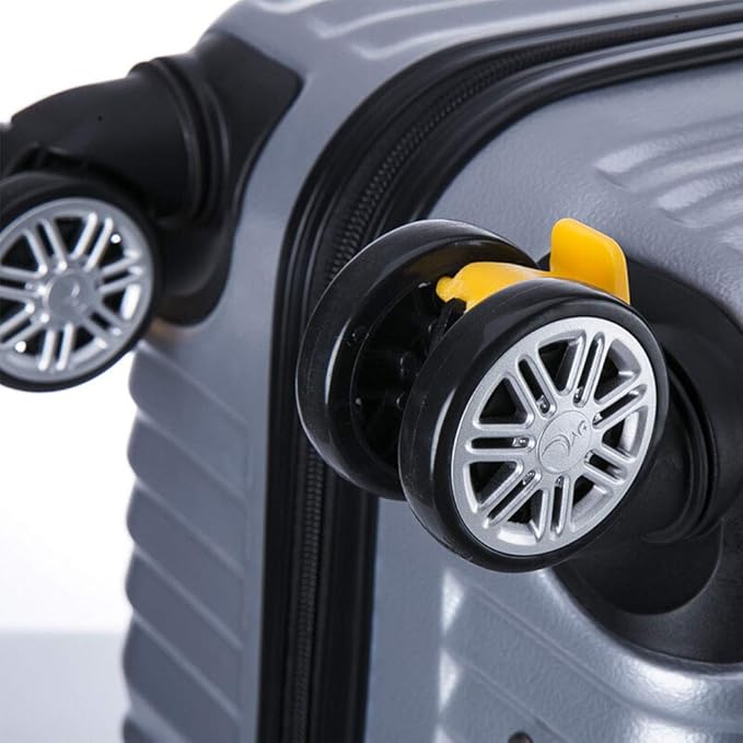 حقيبة سفر فضية خفيفة الوزن تتميز بالمرونة وسهولة الحمل بمقبض قابل للتعديل