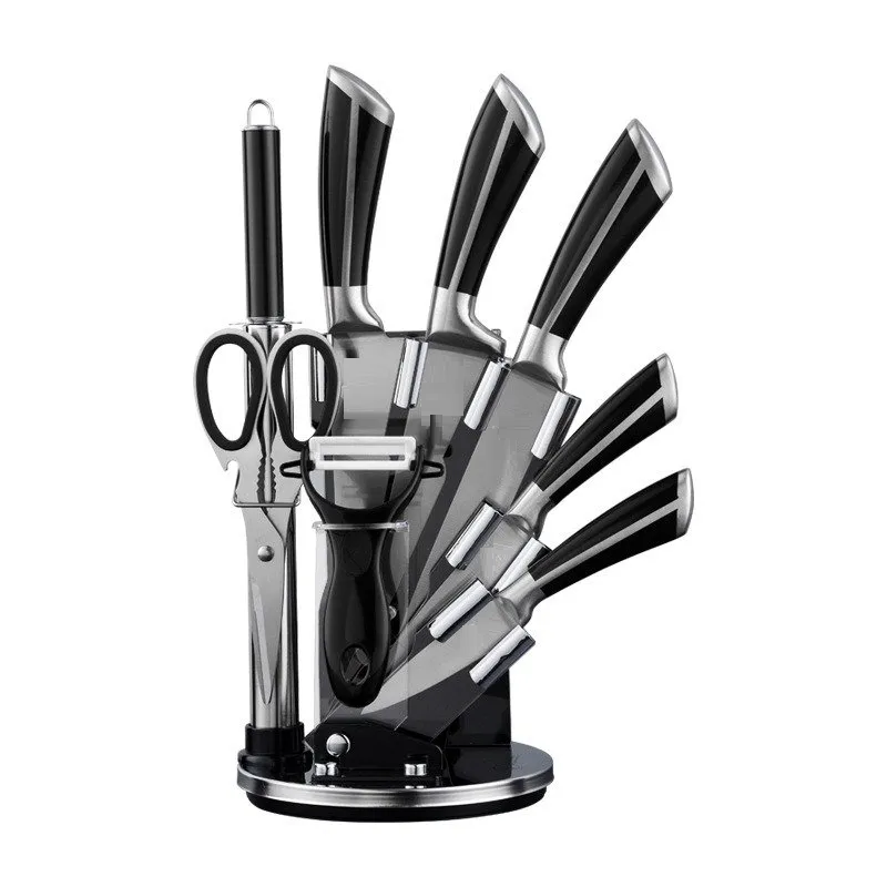 طقم سكاكين 9 قطع - أسود