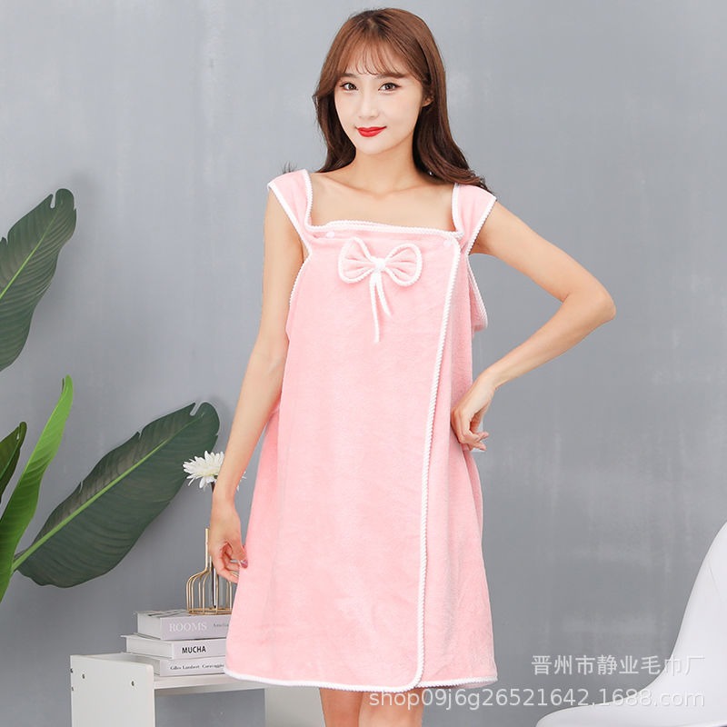 فوطة حمام ملفوفة متعددة الوظائف بتصميم جميل فائق الإمتصاص من المايكروفايبر الناعم قابلة للإرتداء بحمالات، ألياف دقيقة