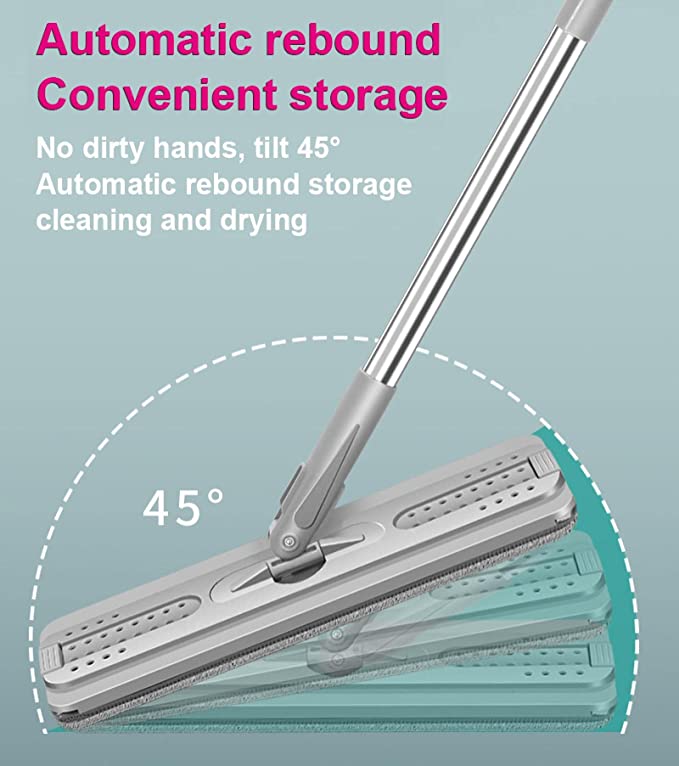 ممسحة منزلية مستطيلة مع دلو، ممسحة قابلة للدوران 360 درجة
