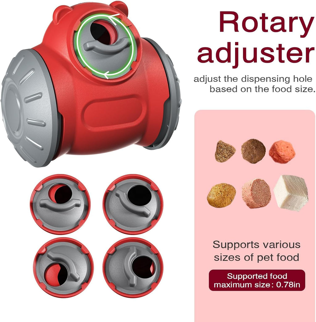ألعاب للكلاب - موزع طعام قابل للتعديل لتوزيع الطعام والحبوب، كرة تغذية بطيئة للحيوانات الأليفة، لعبة تفاعلية للكلاب - إبق جروك مشغولاً