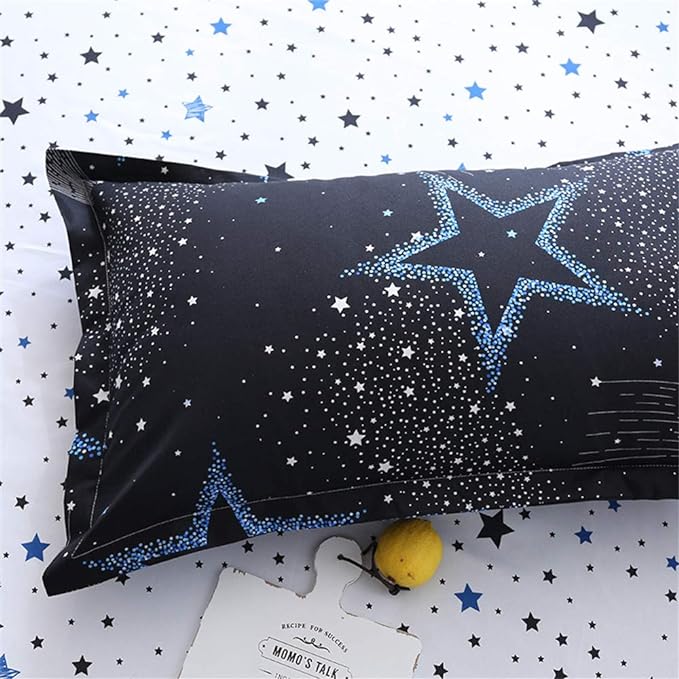 طقم ملاية أستك قطن 4 قطع - ملاية مثبته لسرير مع 1 غطاء لحاف مع 2 غطاء خدادية