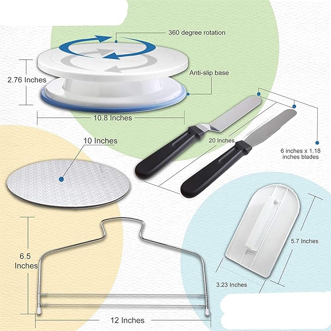 مجموعة تزيين الكيك، 90 قطعة من لوازم تزيين الكيك للمبتدئين، ملعقة مسطحة للتزيين والمعجنات