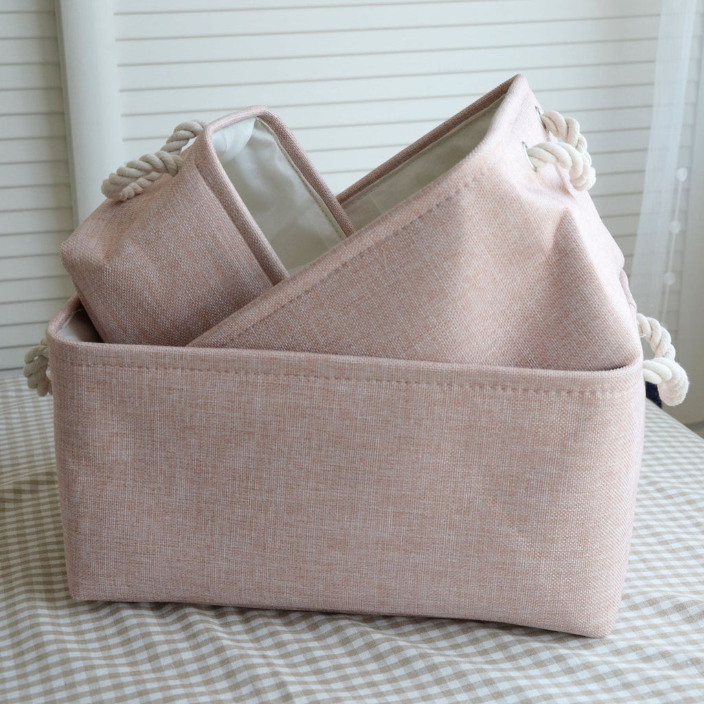 سلة تخزين قماشية مكونة من 3 قطع