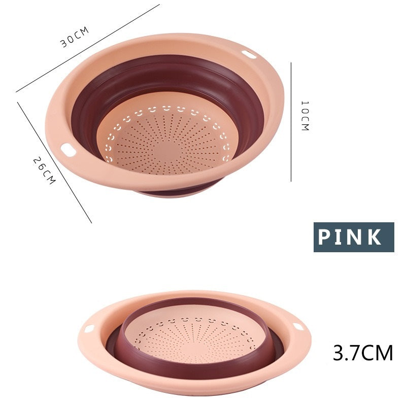 مصفاة سيليكون قابلة للطي - متعددة الالوان - للفاكهة و الخضروات