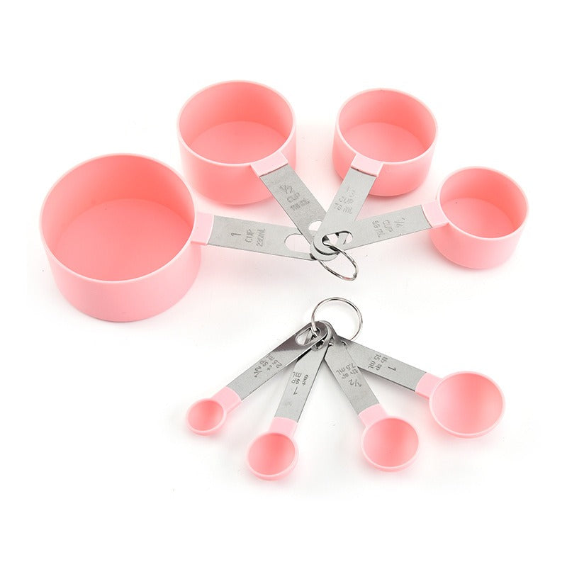 طقم أكواب وملاعق القياس المكون من 8 قطع