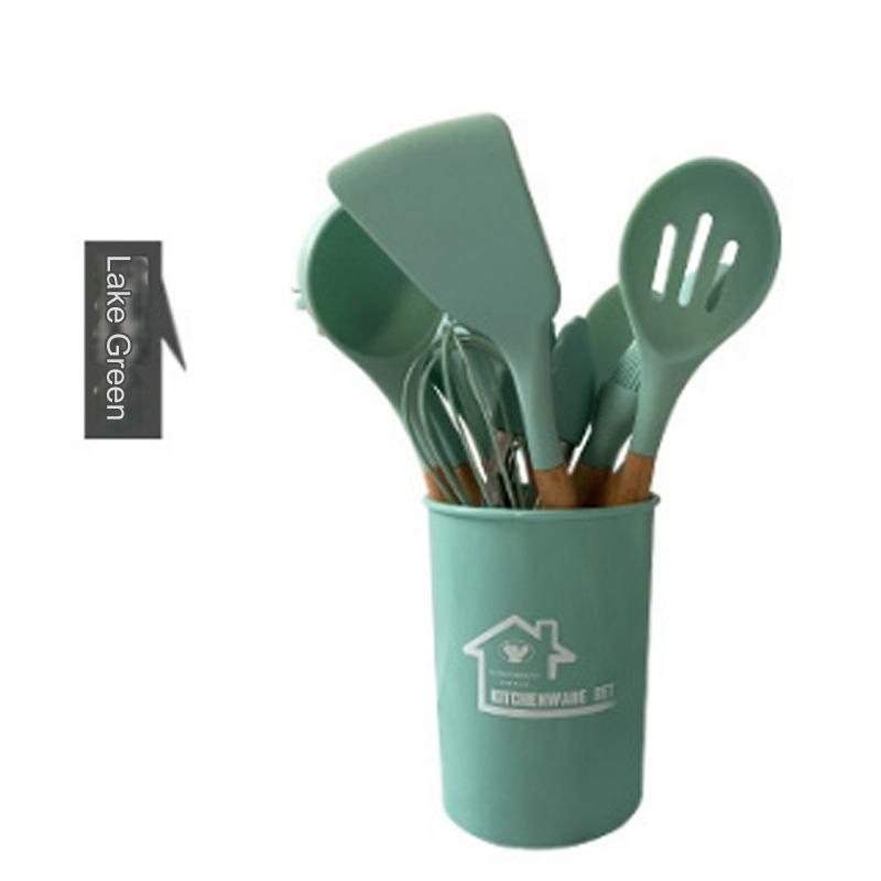 مجموعة أدوات مطبخ من السيليكون مقاومة للحرارة ومقاومة للإلتصاق ، مجموعة مكونة من 12 قطعة