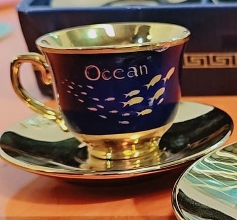 طقم فناجين قهوة تركي فاخر من السيراميك عالى الجودة ،12 قطعة