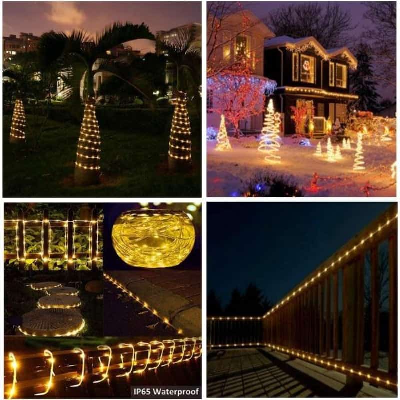 حبل إضاءة LED يعمل بالطاقة الشمسية بطول 20 مترًا و200 مصباح LED هي الطريقة المثالية لإضاءة مساحتك الداخلية أو الخارجية