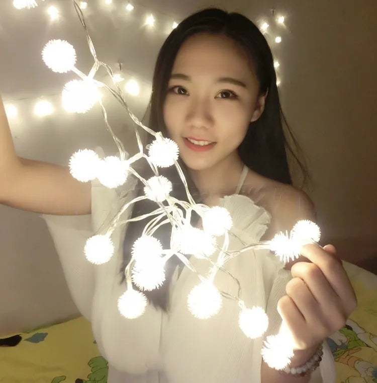 سلسلة أضواء على شكل كرة الثلج 40 لمبة ليد، 6 متر، USB