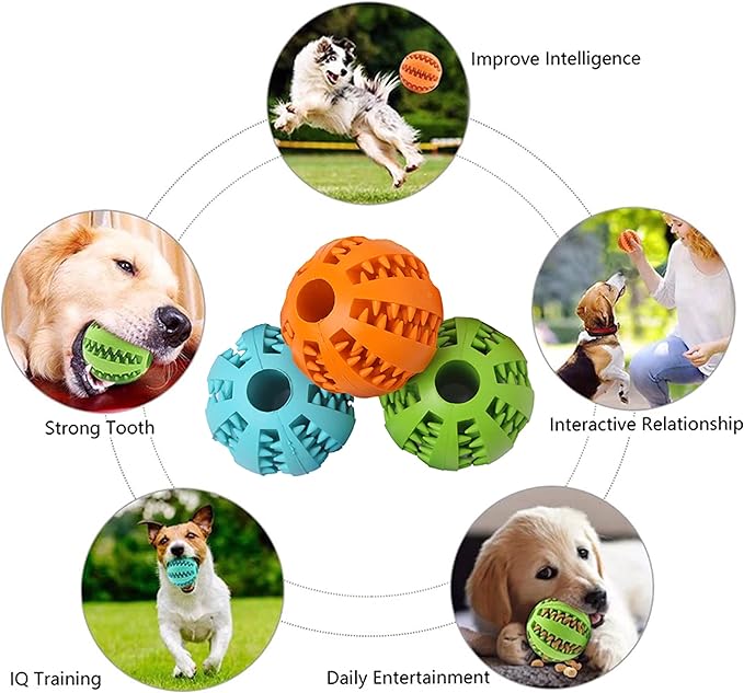 كرات لعبة للكلاب، لعبة تسنين متينة للكلاب، لعبة مضغ تفاعلية لزيادة الذكاء، لعبة ألغاز لتوزيع الطعام غير سامة للكلاب والقطط الصغيرة والمتوسطة