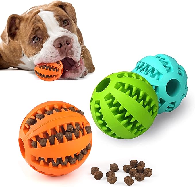 كرات لعبة للكلاب، لعبة تسنين متينة للكلاب، لعبة مضغ تفاعلية لزيادة الذكاء، لعبة ألغاز لتوزيع الطعام غير سامة للكلاب والقطط الصغيرة والمتوسطة