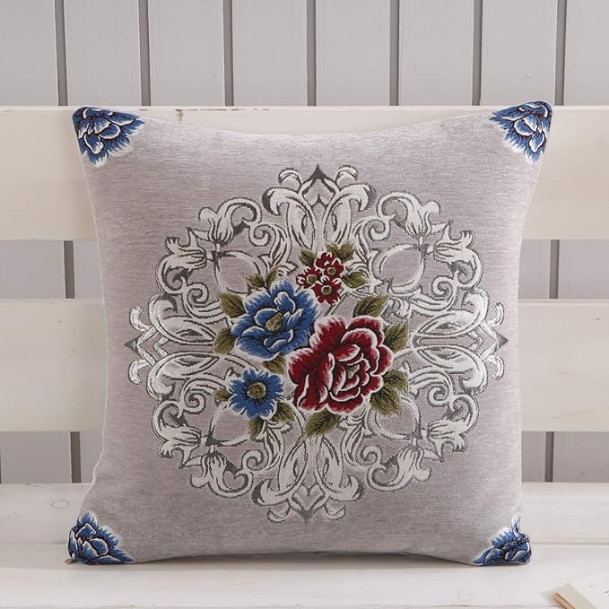 كوشن كلاسيكى على شكل زهور مقاس 45*45 سم كوشن الوان متنوعة مع الحشو الفيبر