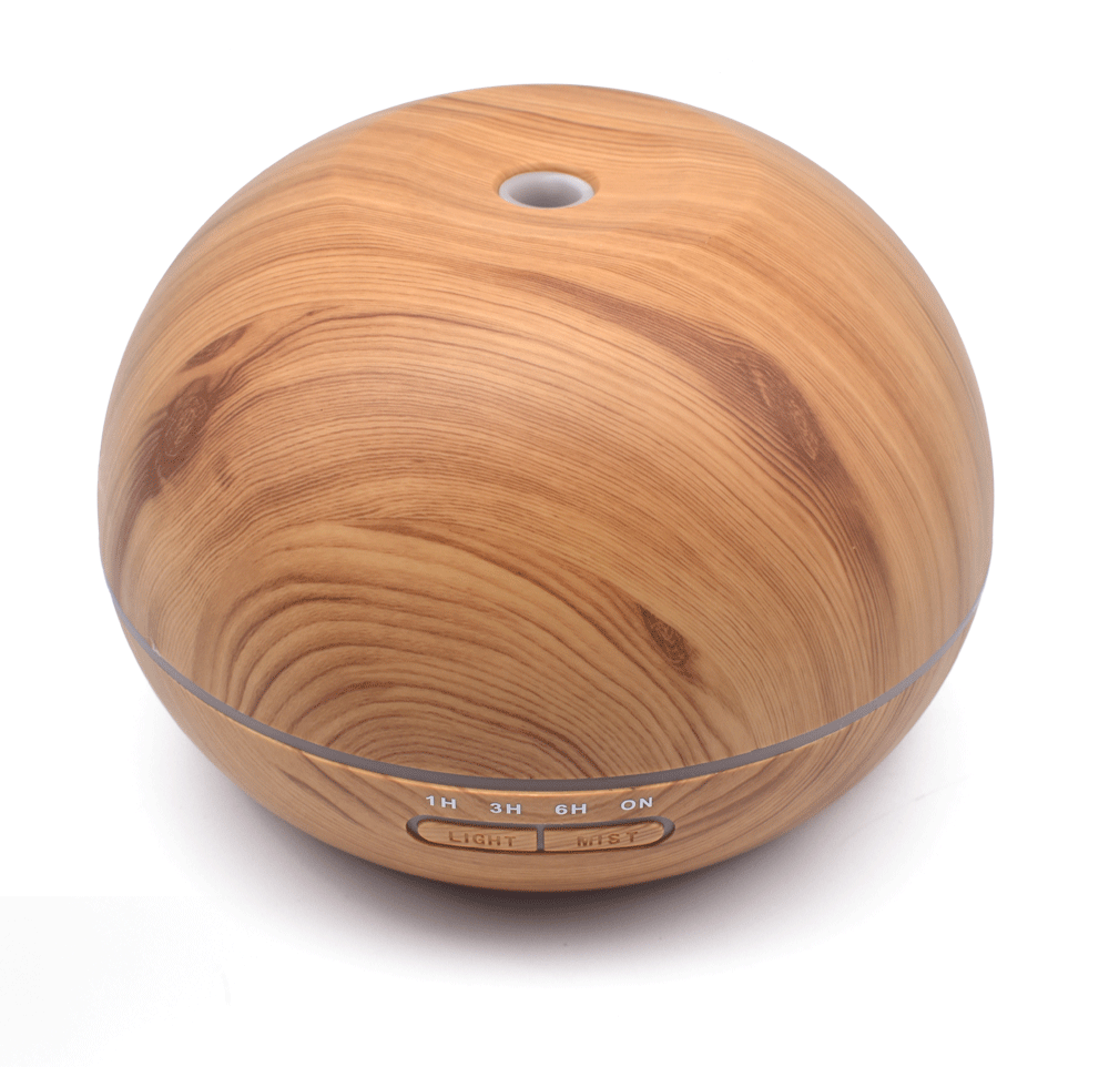 مرطب هواء منزلي يعمل بالموجات فوق الصوتية، بتصميم مفلطح من الخشب