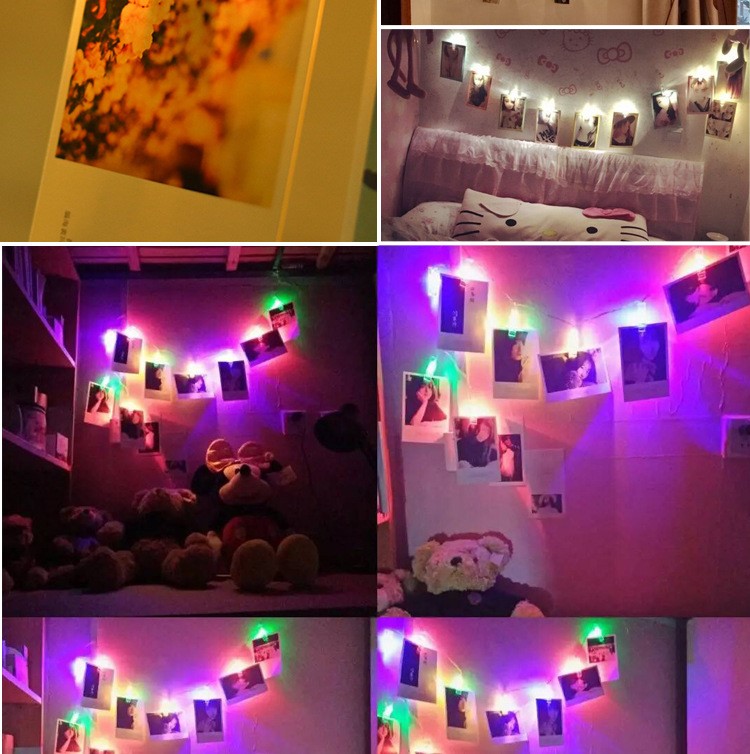 سلسلة مصابيح LED بمشبك للصور