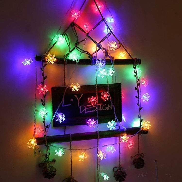 ضوء نجوم الثلج 6 متر بـ 40 ضوء ومنفذ USB، حبل أضاءة علي شكل نجمة