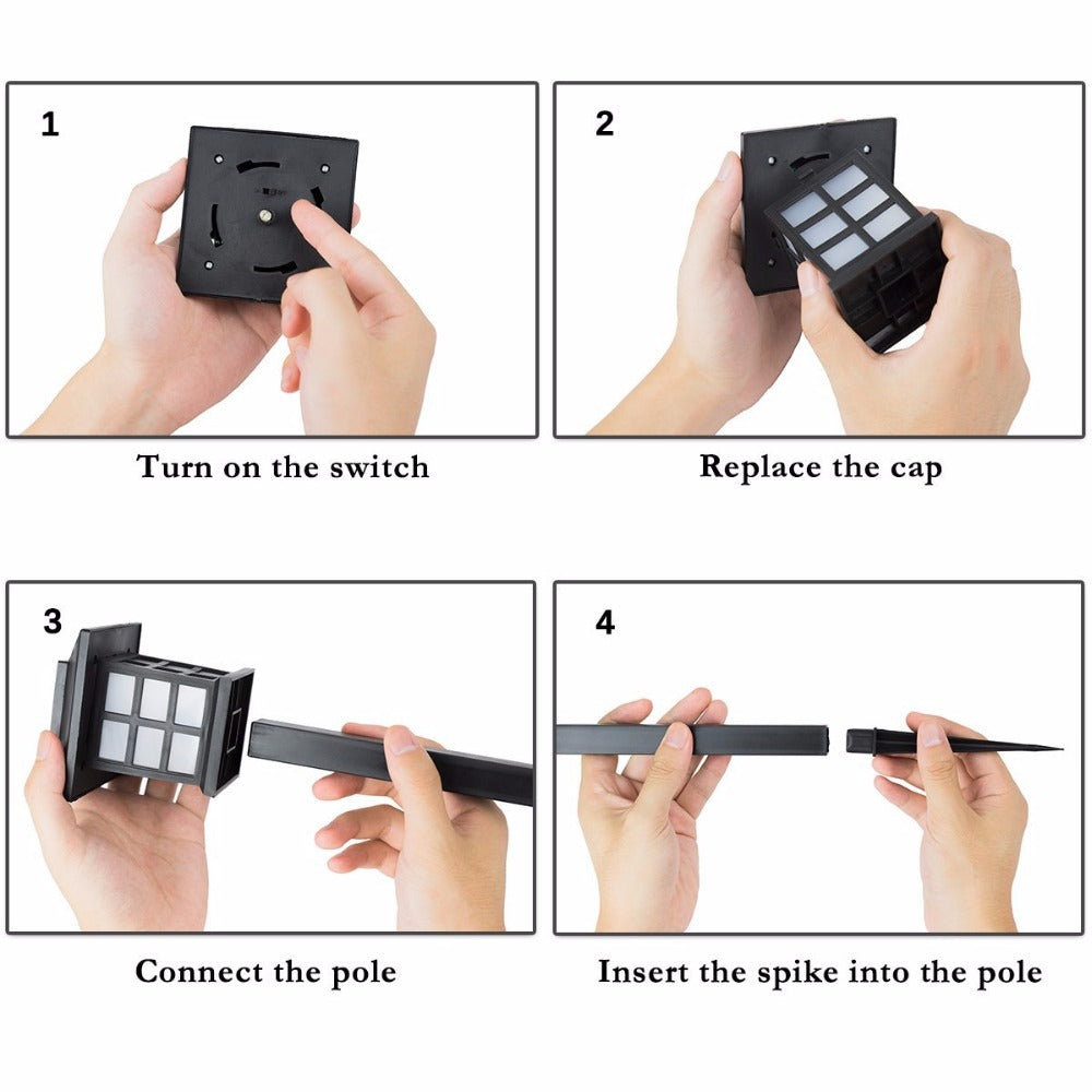 مصباح LED خارجي يعمل بالطاقة الشمسية في الحديقة مقاوم للماء