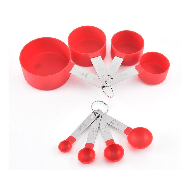 طقم أكواب وملاعق القياس المكون من 8 قطع