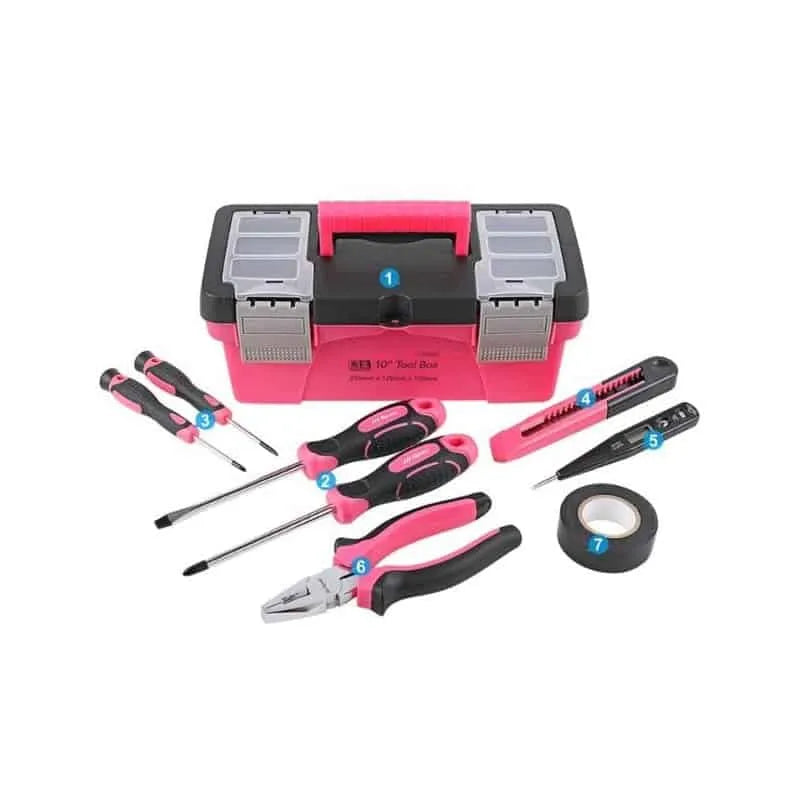 طقم أدوات صيانة مكون من 8 قطع, مجموعة أدوات وردية مكونة من 8 قطع