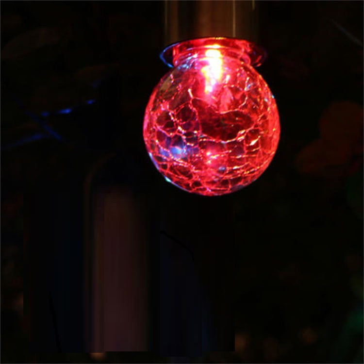 مصابيح معلقة تعمل بالطاقة الشمسية، مصابيح زينة مع كرة معلقة زجاجية متعددة الألوان، فوانيس شمسية مقاومة للماء