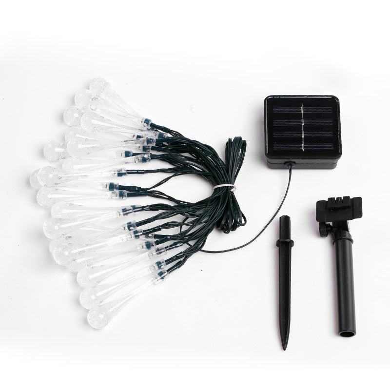 30 مصباح LED على شكل قطرة ماء تعمل بالطاقة الشمسية و مقاومة للماء - 6 أمتار