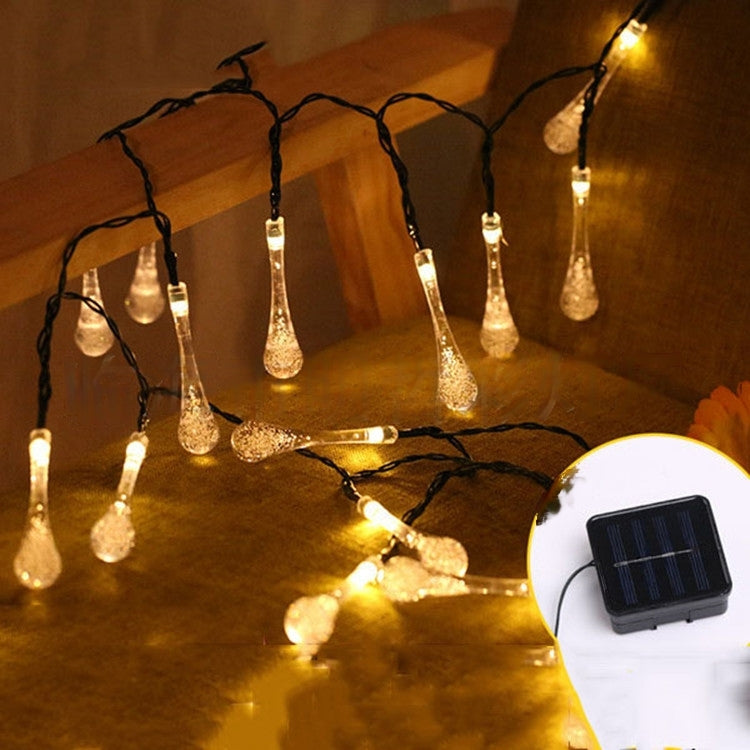 30 مصباح LED على شكل قطرة ماء تعمل بالطاقة الشمسية و مقاومة للماء - 6 أمتار
