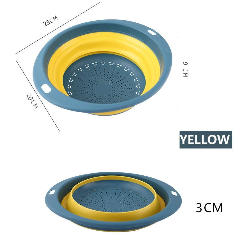 مصفاة سيليكون قابلة للطي - متعددة الالوان - للفاكهة و الخضروات