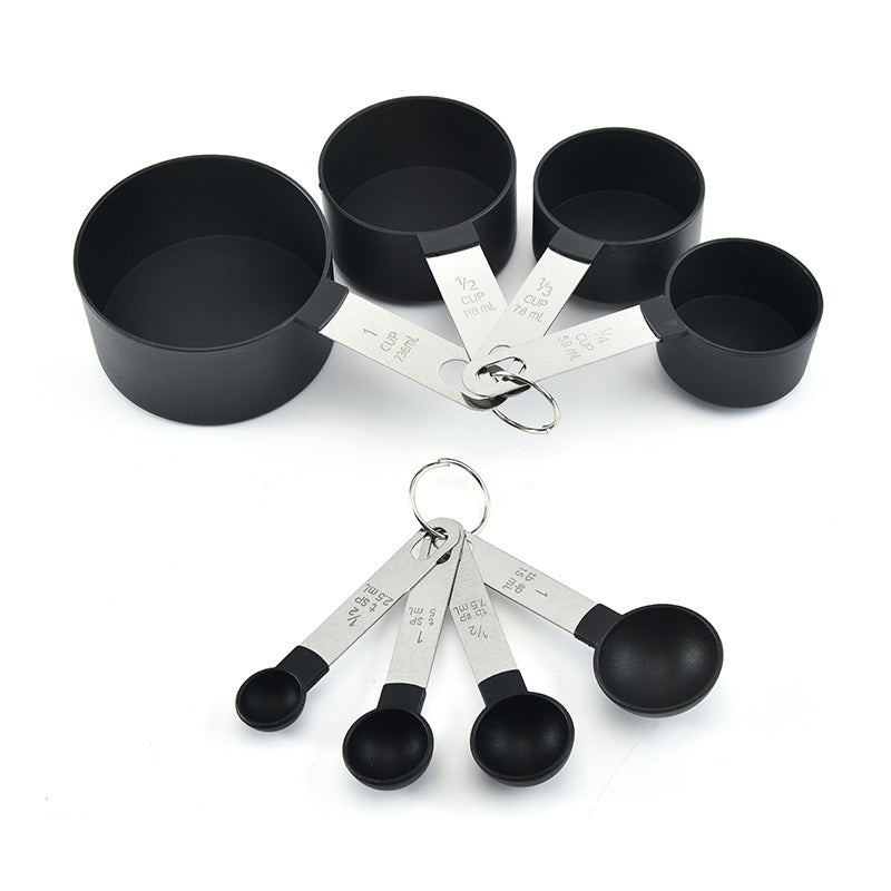 طقم أكواب وملاعق القياس المكون من 8 قطع