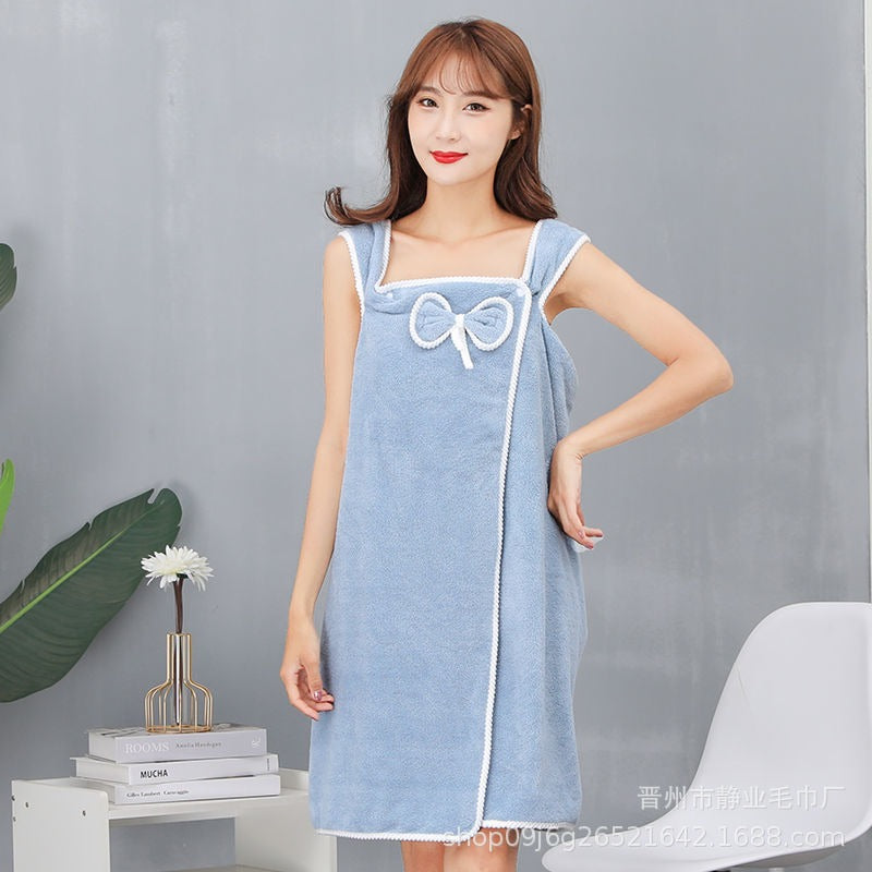 فوطة حمام ملفوفة متعددة الوظائف بتصميم جميل فائق الإمتصاص من المايكروفايبر الناعم قابلة للإرتداء بحمالات، ألياف دقيقة