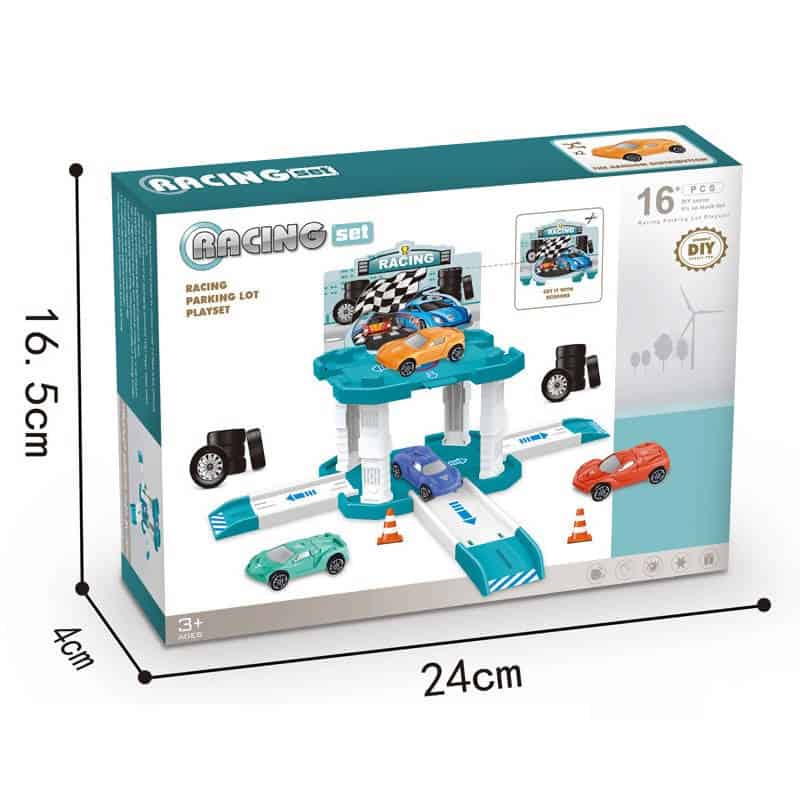 مجموعة ألعاب سيارات السباق للأطفال 16 قطعة، مجموعة ألعاب سيارات السباق